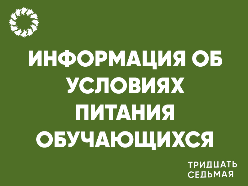 Информация об условиях питания обучающихся.